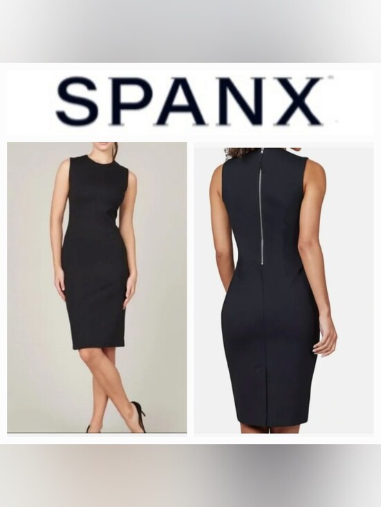 SPANX Dresses & Skirts - Spanx The Perfect Fitted Sleeveless Sheath Dress Classic Black Sz S